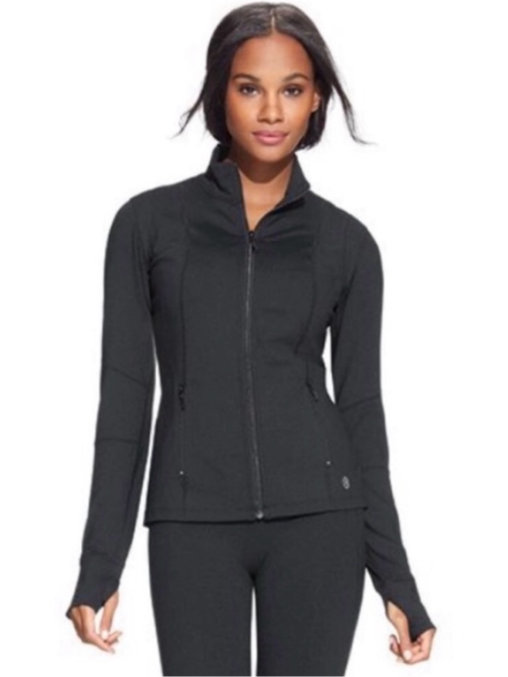 CABI | Black Tech Athletic Set - Zip Up Jacket Thumb Holes Style 635 with Pants